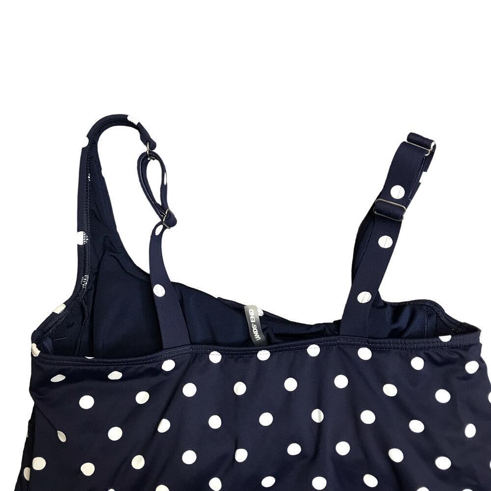 Lands' End Navy Polka Dot Tankini Size: 8D - Picture 5 of 8
